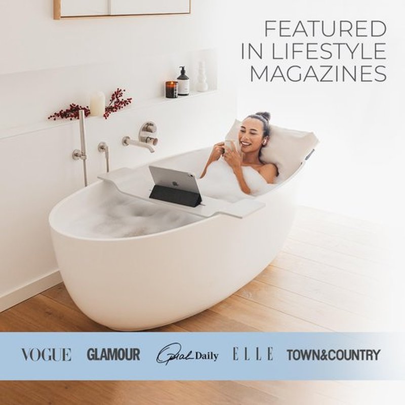 BADESOFA® Luxury Bath Tub Pillow for Feet | Premium-Quality Materials | Comfortable & Quick-Drying | Washable Bath Cushion in Blue | Home Spa Accessories | Universal Fit for Any Bathtub