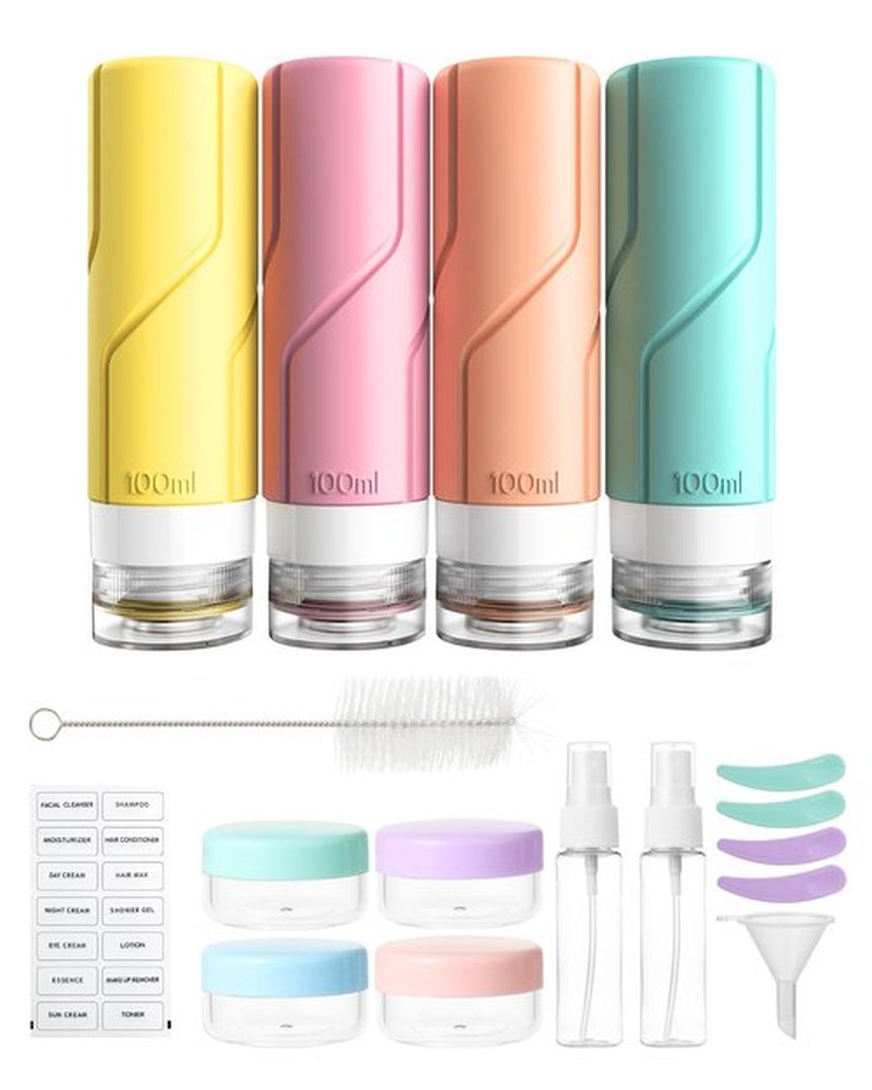 16pack Travel Bottles, Tsa Approved Leak Proof Silicone Travel Containers for Toiletries, Travel toiletry bottles Refillable Liquid Travel Essentials for Shampoo Conditioner Lotion