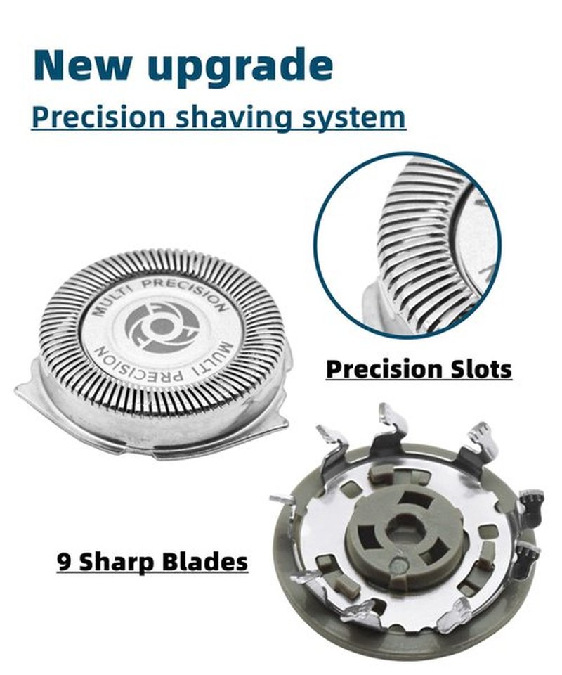 6Pcs SH50 Replacement Heads with 3Pcs Blade Retaining Rings Replacement for Philips Norelco 5000 Series,men's electric shaver replacement heads