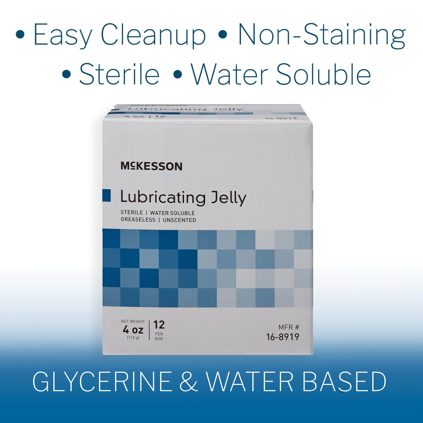 McKesson Lubricating Jelly, 4 oz [12 Count] Water Based Non-Sticky Lube, Water Soluble Lubricant Gel - for Surgical, Medical, Personal – Sterile Tube