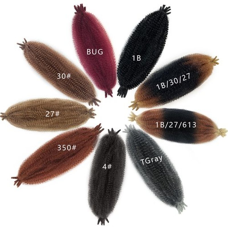 1B/30/27 Afro Spring Twist Hair 8 Packs Marley Twist Braiding Hair 12 Inch Marley Hair Three Tone Ombre Cuban Twist Hair Synthetic Pre-Fluffed Kinky Twist Hair Exrension for Distressed Faux locs Hair