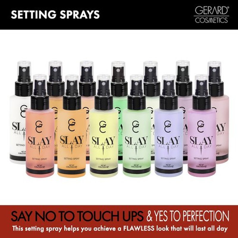 Gerard Cosmetics Slay All Day Makeup Setting Spray | Green Tea Scented | Matte Finish with Oil Control | Cruelty Free, Long Lasting Finishing Spray, 3.38oz (100ml)