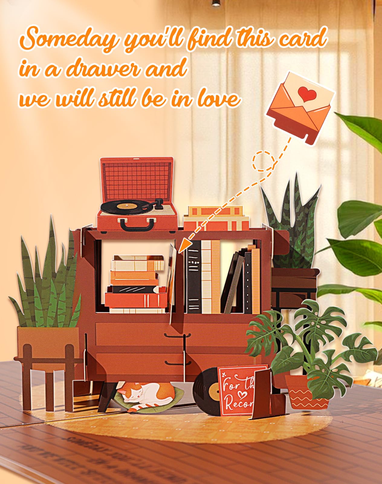Coralogo Someday You'll Find This Card in a Drawer Pop Up Cards - 3D Romantic Cards for Anniversary Birthday Valentine's Day All Occasion, Funny Gifts for Men Husband Wife Boyfriend Girlfriend Him