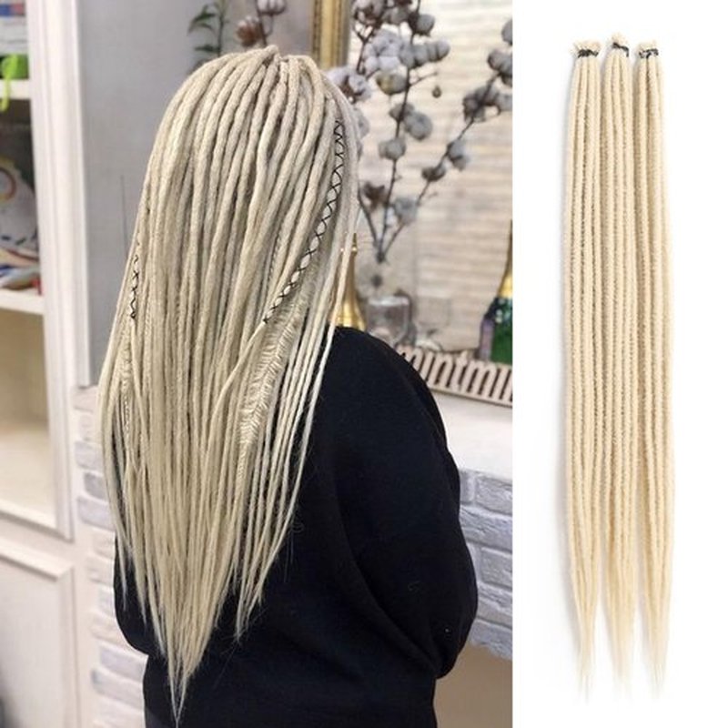 Dreadlocks Extended Thin 0.6cm 20 strands 24 inch handmade soft reggae hair Hip Hop style synthetic Horror Extension Long crochet hippie Horror lock hair #613