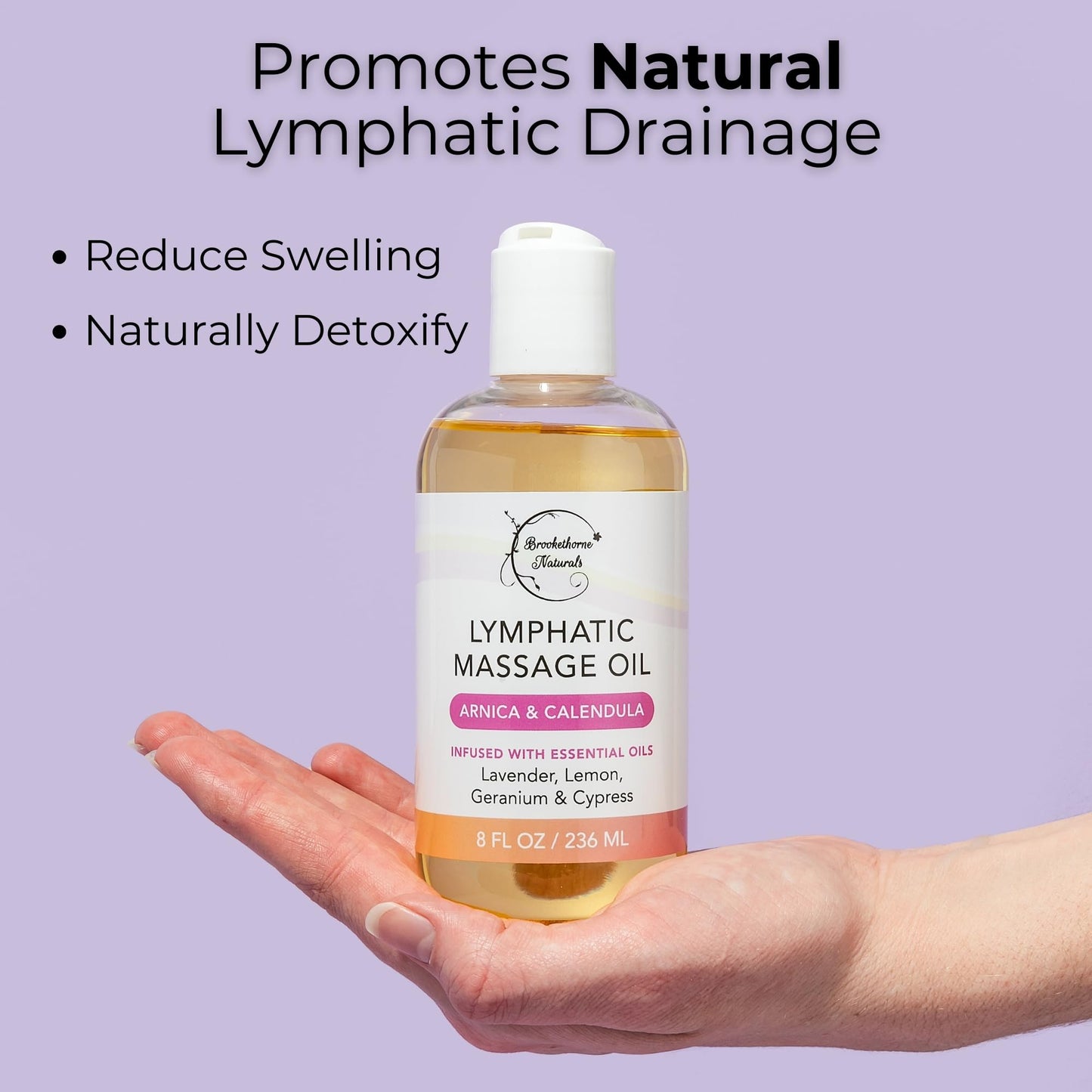 Lymphatic Massage Oil for Massage Therapy with Arnica & Lavender Oil