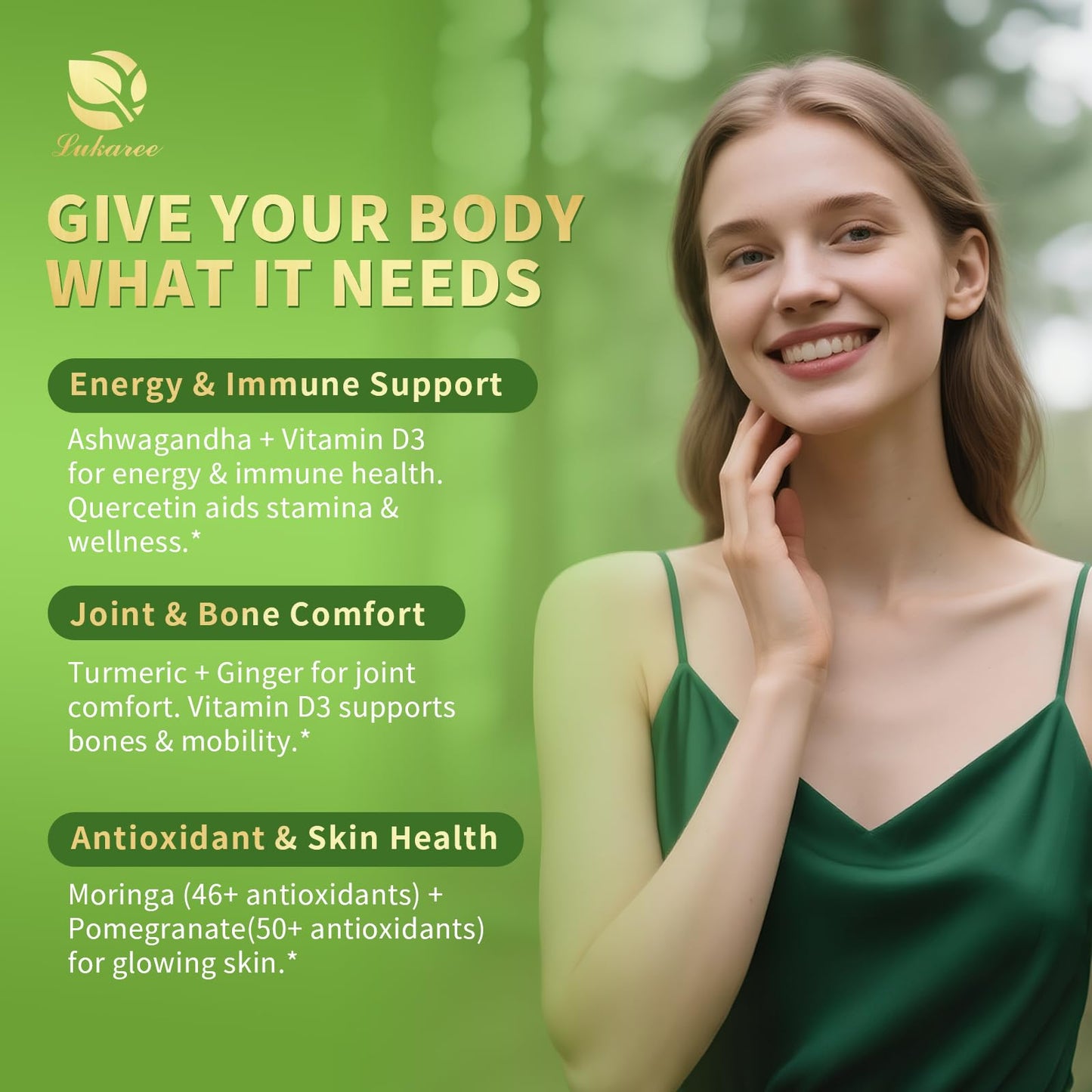 12-in-1 Organic Moringa Drops with Ashwagandha Turmeric Quercetin, Lipsomal 98% Absorption & Extract for Energy Immune Joint Digestive Metabolism, Vegan Non-GMO, More Potency Than Moringa Powder