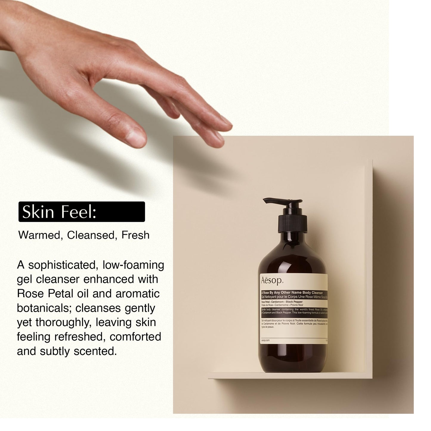 Aesop A Rose By Any Other Name Body Cleanser | Gentle Botanical Cleanser with Rose Petal Oil & Plant Extracts | 500 mL / 16.9 oz