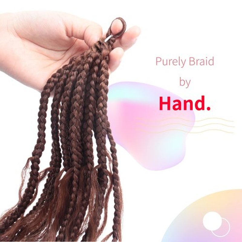 Niseyo Goddess Box Braids Crochet Hair 16 Inch 8 Packs Short Crochet Box Braids Pre Looped Curly Ends Premium Quality Synthetic Hair (30#/Medium Dark Brown)