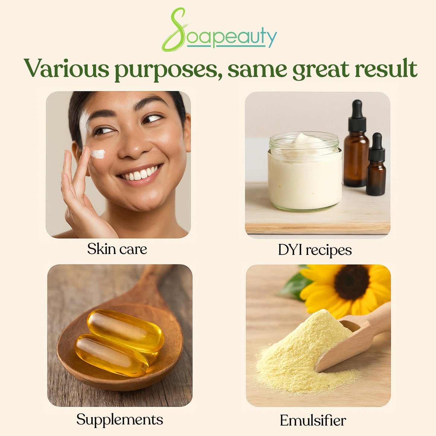 SUNFLOWER LECITHIN Liquid Oil | Cold Pressed Unrefined | USP Grade Unbleached 100% Pure Natural Sunflower Lecithin Oil | Skin Moisturizer, Soap Making, Lotion | 8 fl oz