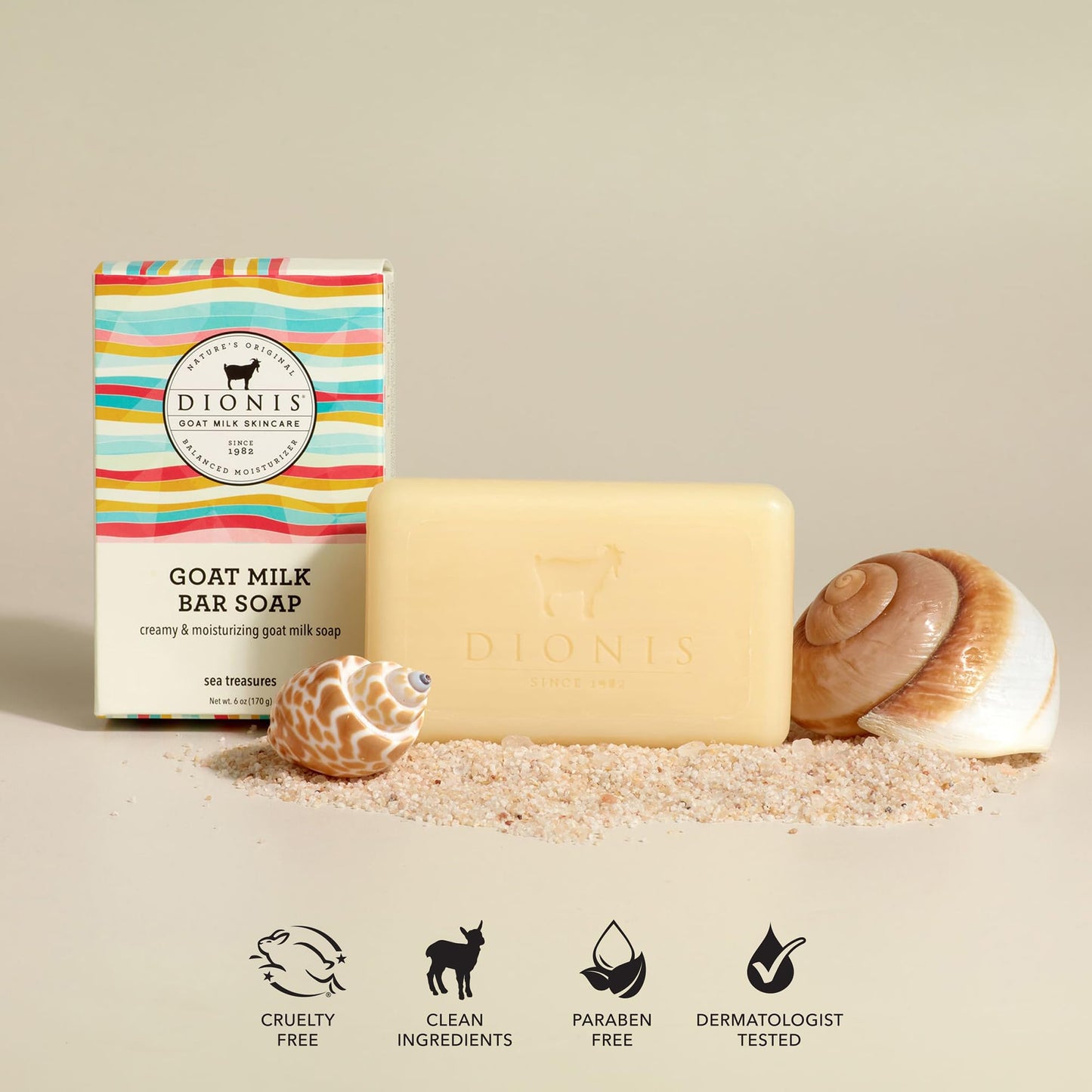 Dionis Goat Milk Sea Treasures Bar Soap 6 oz (Pack of 1)