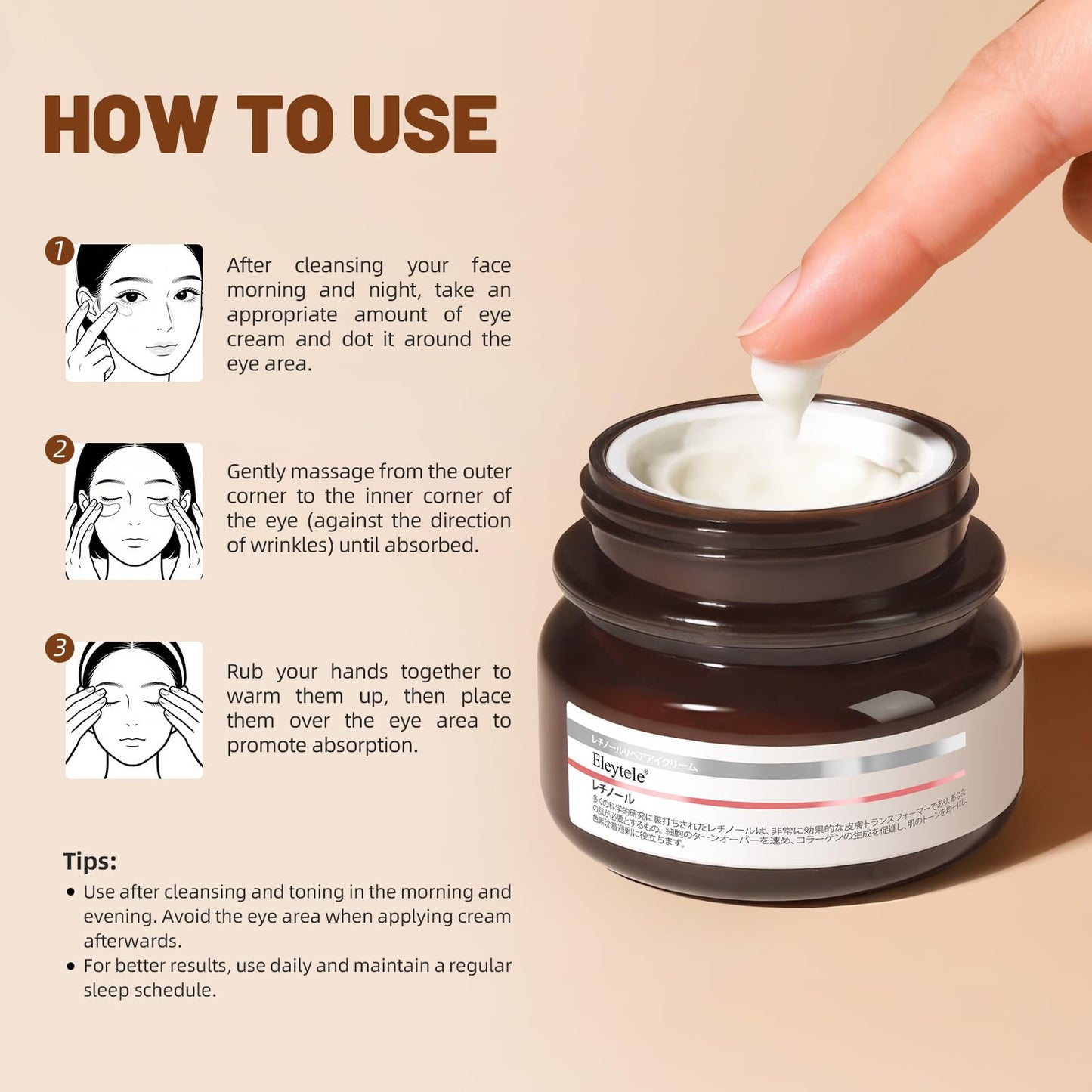 eleytele Korean Eye Cream for Dark Circles & Puffiness, 1.06oz Hydrating Under Eye Moisturizer for Fine Lines, Firming, Brightening & Smooth Skin – Lightweight, Gentle Daily Anti-Aging Eye Treatment