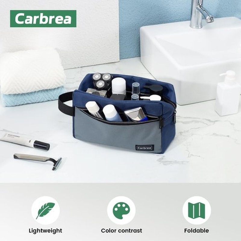 Carbrea Travel Toiletry Bag - Small Toiletry Bag for Men Skincare Bag Doop Kit for Toiletries Accessories Gifts - Navy Blue