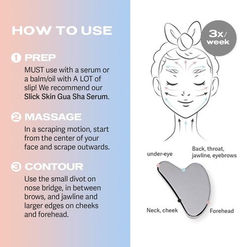 Sacheu Stainless Steel Gua Sha - Metal Gua Sha, Gua Sha Facial Tools Stainless Steel, Reduce Puffiness, Lymphatic Drainage, Facial Tension, Durable Stainless Steel Gua Sha Tool with Travel Pouch