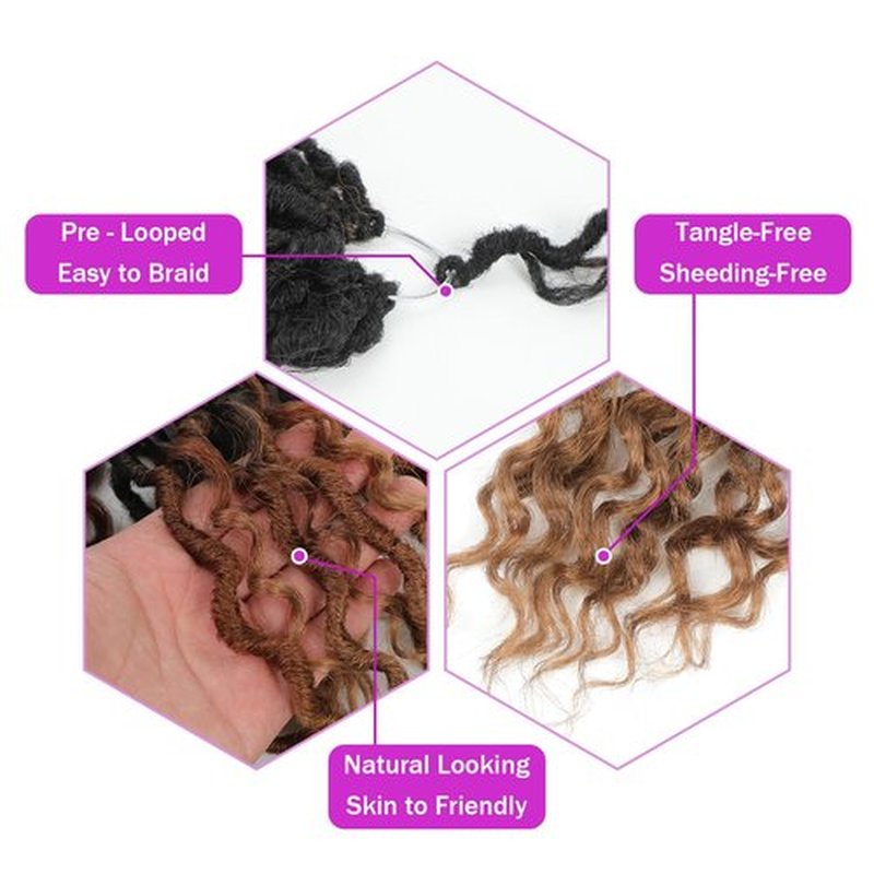 AMELI Goddess Locs Crochet Hair River Fauxs Locs Crochet Hair for Black Women 8Packs Pre Looped Crochet Locs With Curly Ends(12inch, 1B/30/27)
