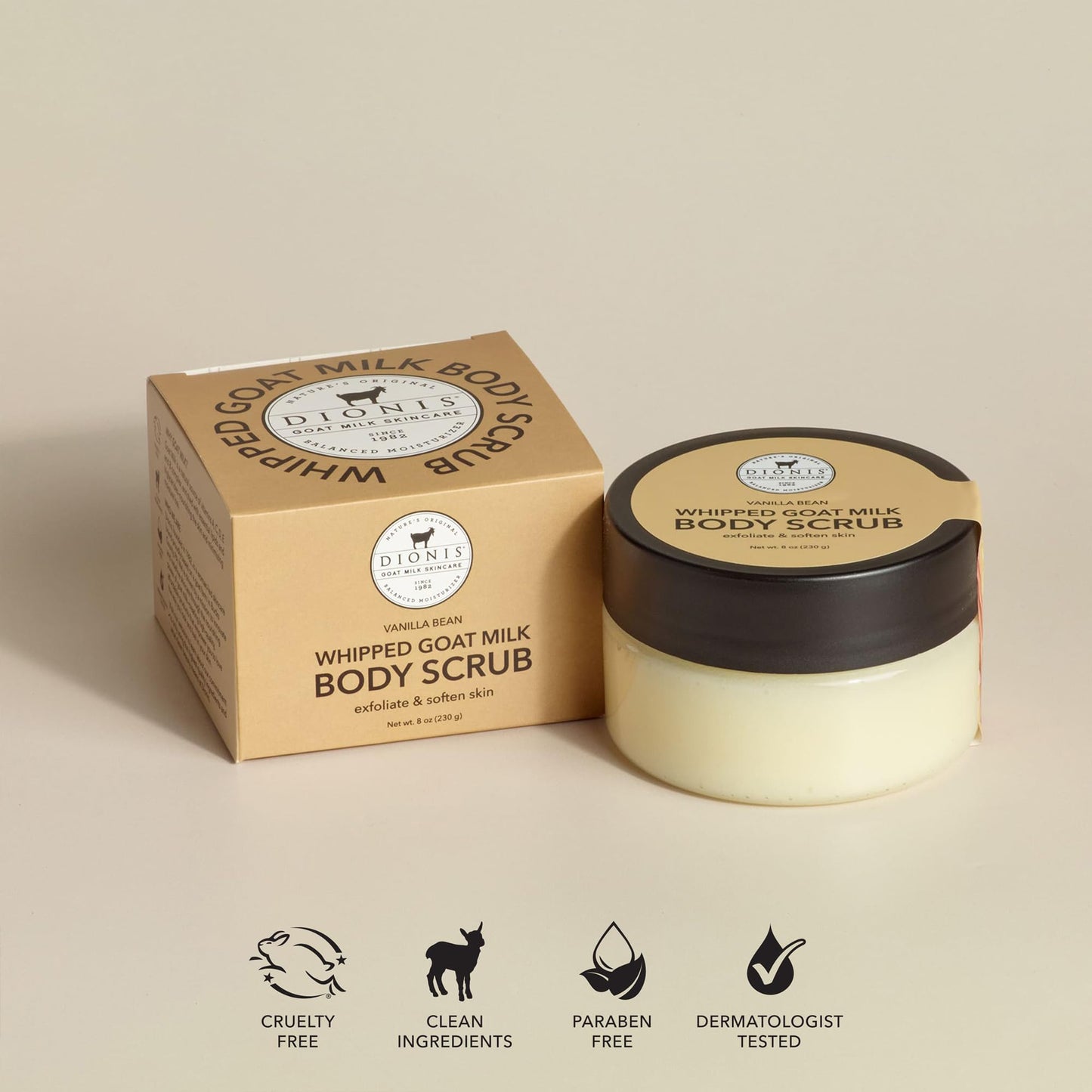 Dionis Goat Milk Whipped Body Scrub Vanilla Bean 8oz (Pack of 1)