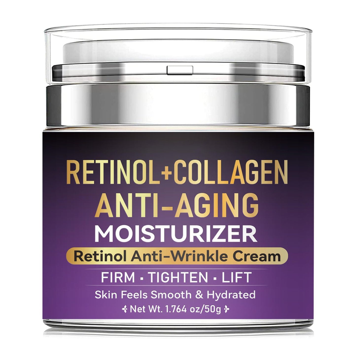 Retinol & Collagen Moisturizer Face Cream, Retinol Cream for Face with Hyaluronic Acid for Anti Aging & Wrinkle Repair Day & Night Moisturizer for Wrinkles Firming & Lifting 1.76 Fl Oz