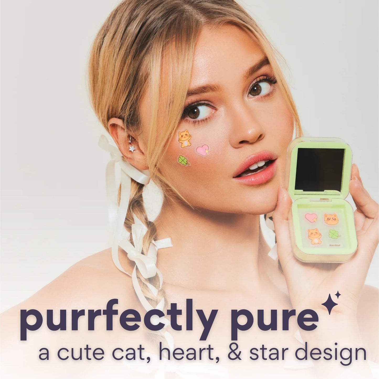 dearcloud Hydrocolloid Patches 24ct + Case – Niacinamide (Purrfectly Pure)