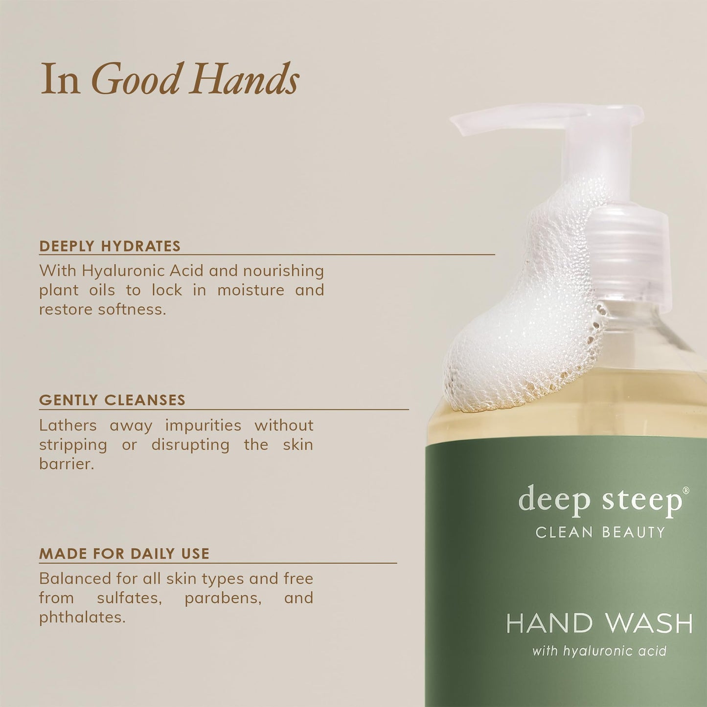 Deep Steep Liquid Hand Wash, Passion Fruit Guava, 17.6 oz – Moisturizing Cleanser with Olive Oil, Aloe Vera, Glycerin & Hyaluronic Acid – Vegan, Clean Beauty, Soft & Nourished Hands