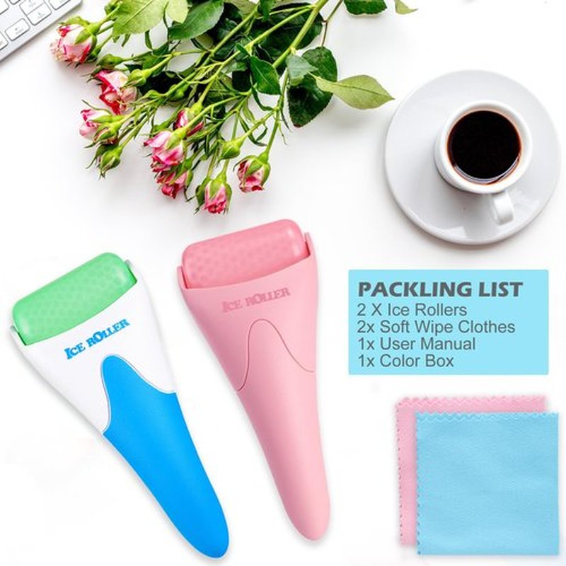 AFOUNDA Ice Rollers for Face and Eye, 2 Packs Skincare Tools, Facial Rollers for Face Wrinkles Fine Lines Puffiness Stick Massager Self Care Gifts for Men Women