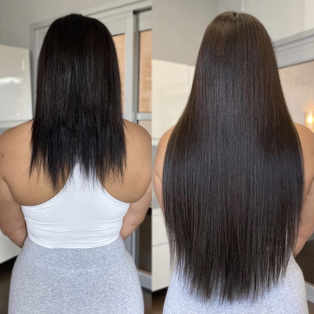 Human Hair Clip in Extensions,120g 8pcs Clip in Human Hair Extensions Straight Remy Hair Clip In Extensions #1B Natural Black 22inch Clip In Real Hair Extensions