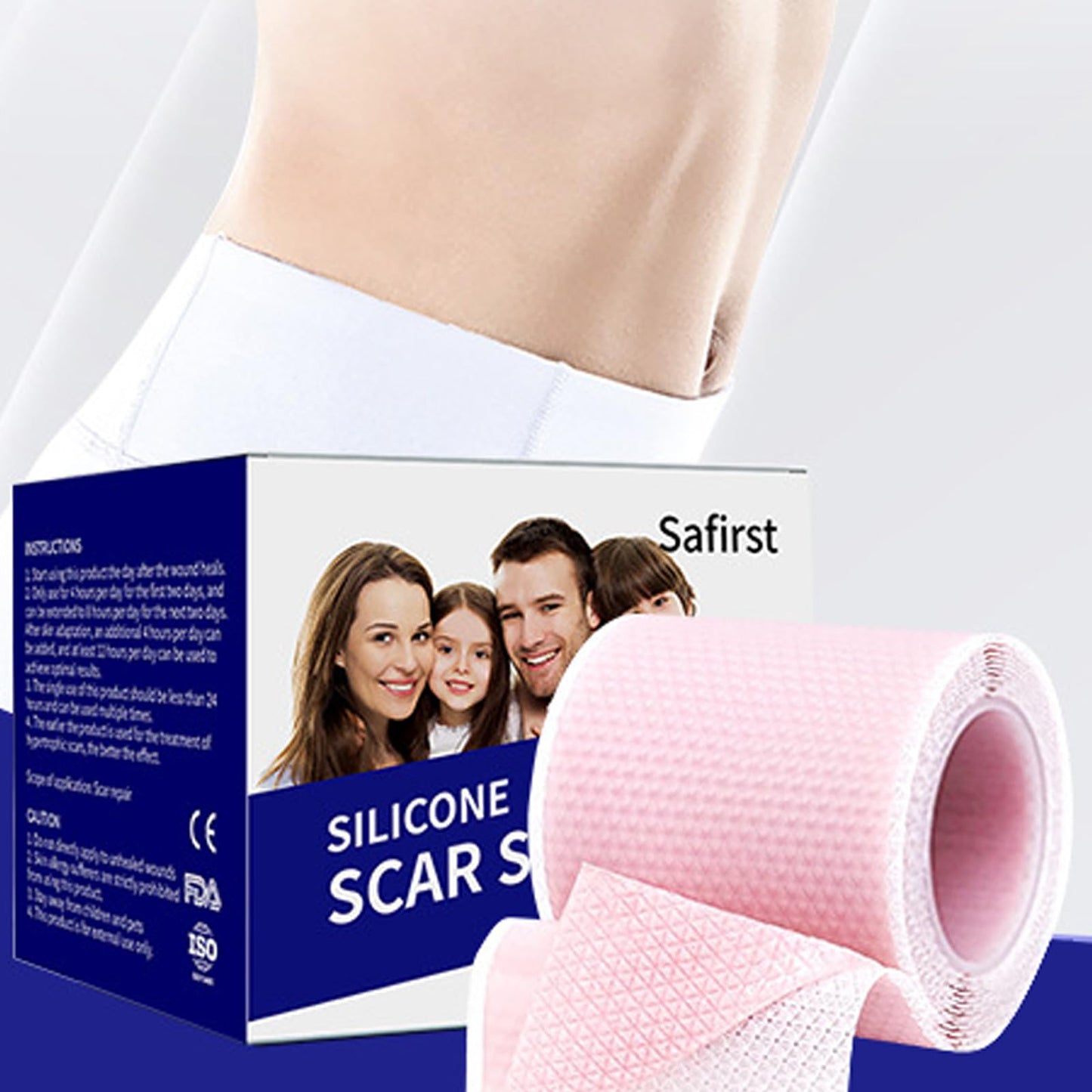 Silicone Scar Sheets 1.6"x39.4" Roll-1M Scars Removal Treatment Medical Grade Silicone Scar Tape for Skin Resuable Strip for Tummy Tuck,Incision,Keloid,C-Section,Burn,Acne Scars(pink)