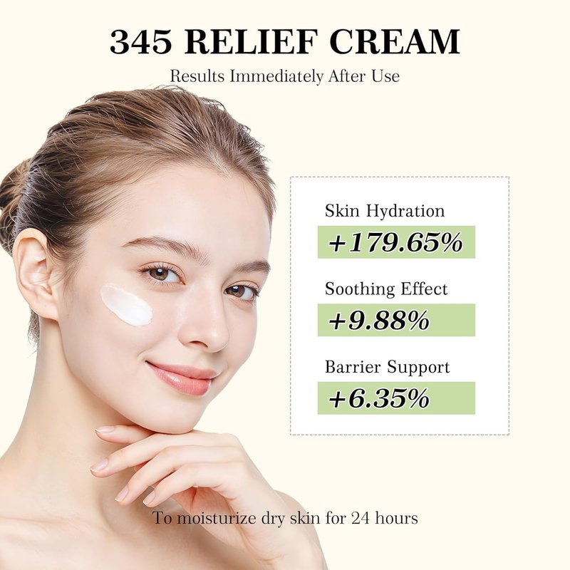 IREV 345 Relief Cream - Face Moisturizer for Soothing Blemishes | Vitamin C & Ceramides, All Skin Types