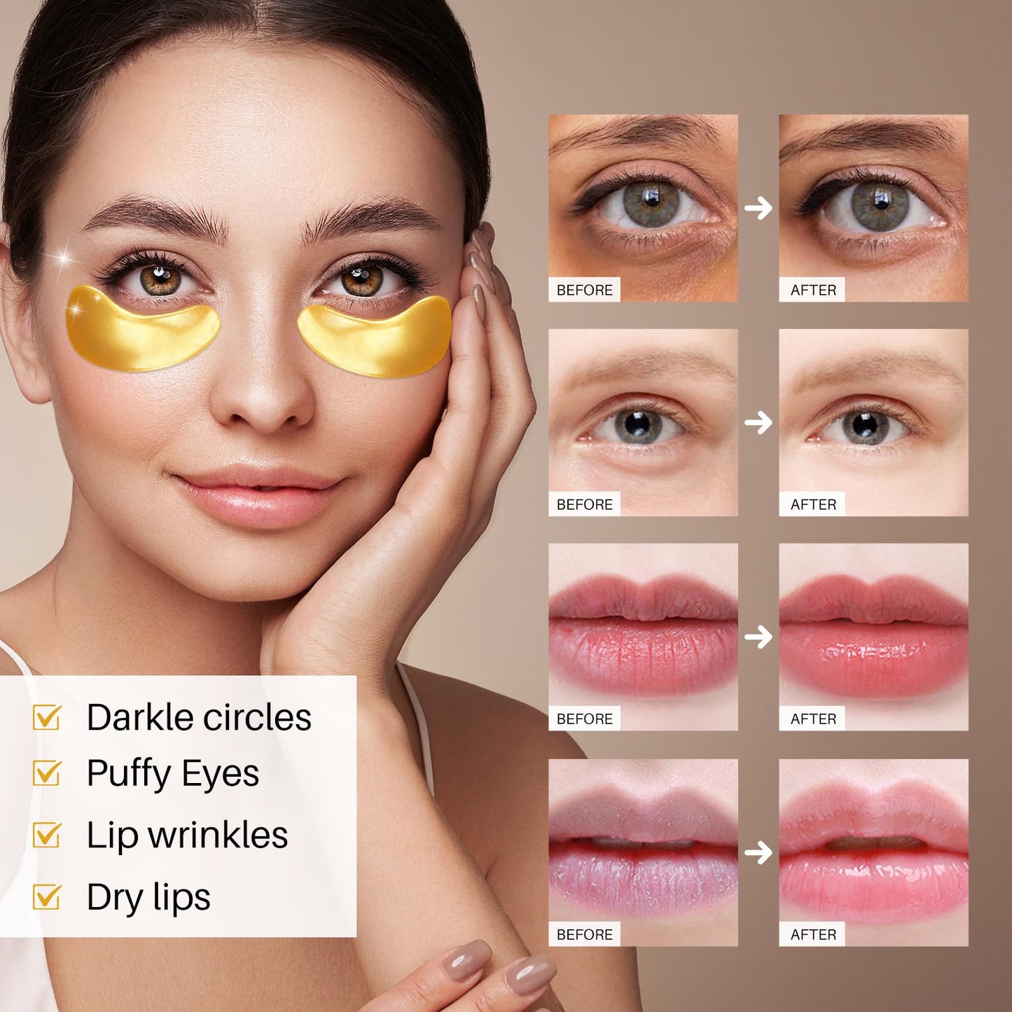 REENGULL 30 PCS Lip Mask Collagen Mouth Masks Sheet for Dry Lips, Gel Lip Patches for Remove Dead Skin, Moisturizes and Lightens Fine Lines
