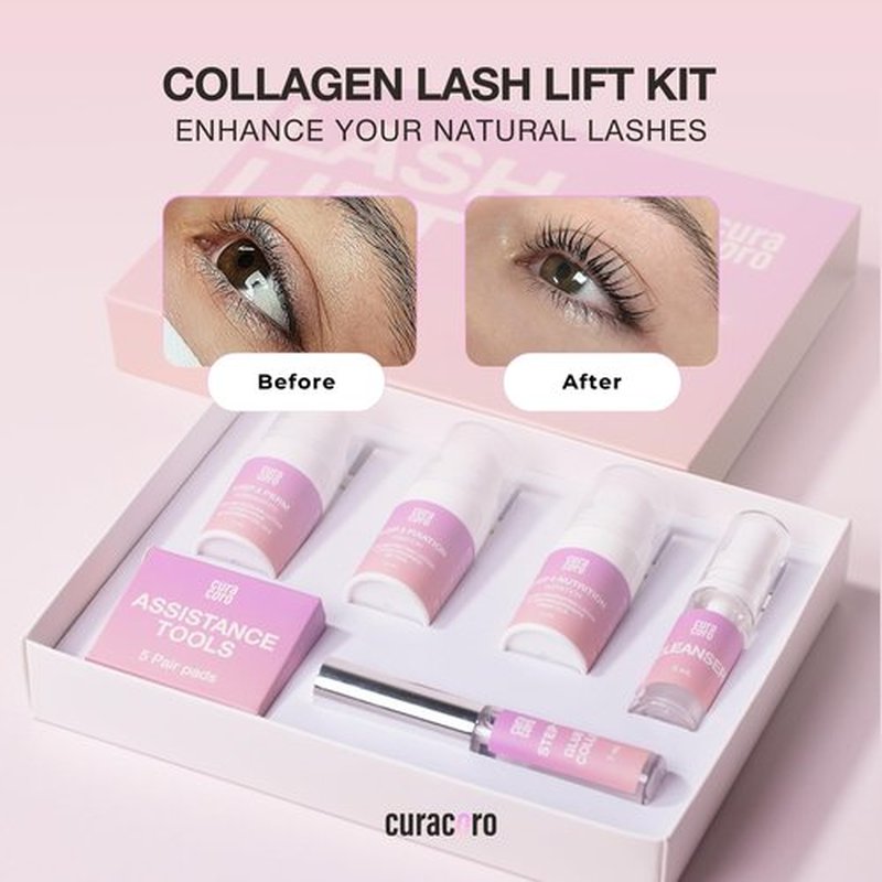 Curacoro Lash Lift Fixation Lotion - Professional Eyelash Perm Kit, Semi-Permanent Lash Curling, Nourishing Collagen, Hygiene Safe & Easy to Clean, Professional Use (Step 3)