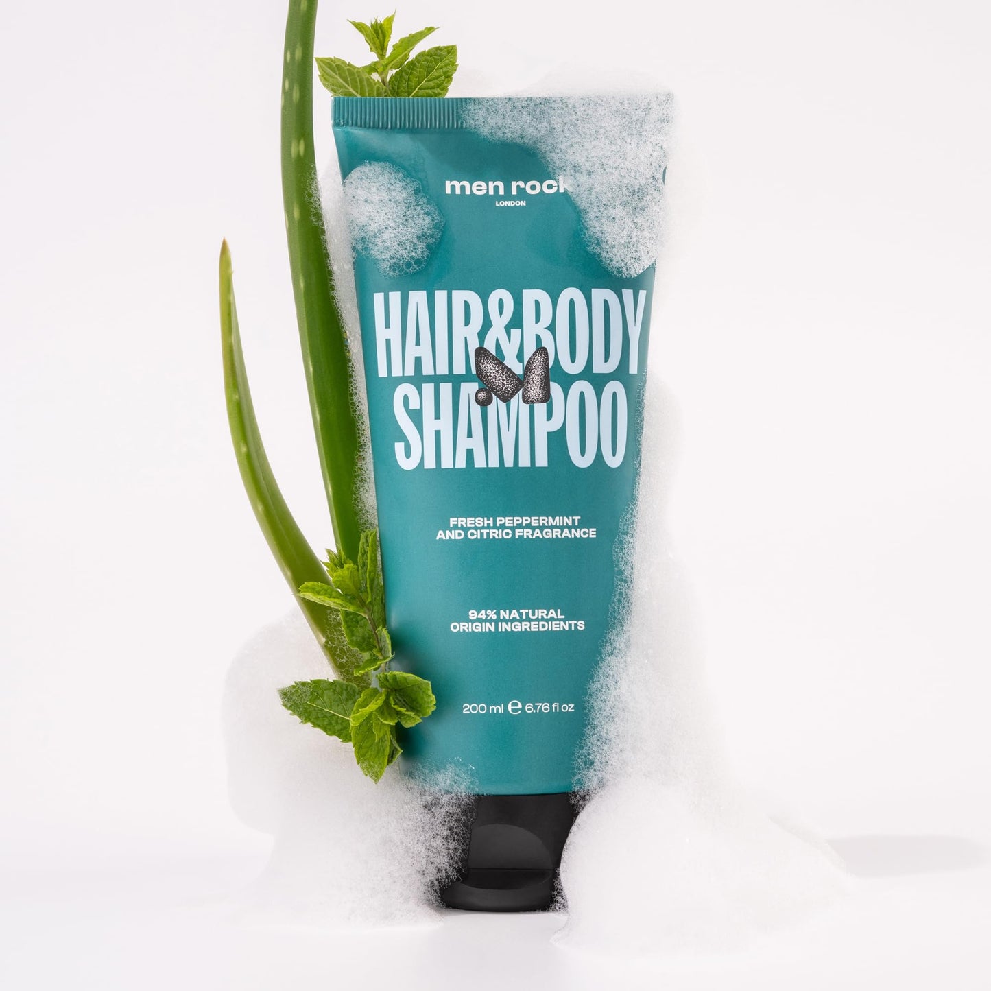 Men Rock Hair and Body Shampoo - 2-in-1 Hydrating Mens Body Wash - Volumizing and Moisturizing Shampoo for Men - Skincare Products - 6.76 oz