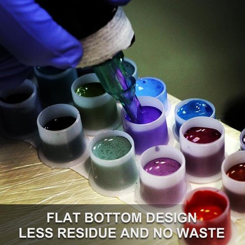 Tattoo Ink Caps - Autdor Mixed 300Pcs Tattoo Cups 11mm 14mm 17mm Tattoo Ink Cups With Base Microblading Pigment Caps for Tattoo Permanent Makeup Container Cap Tattoo Accessories Tattoo Supplies