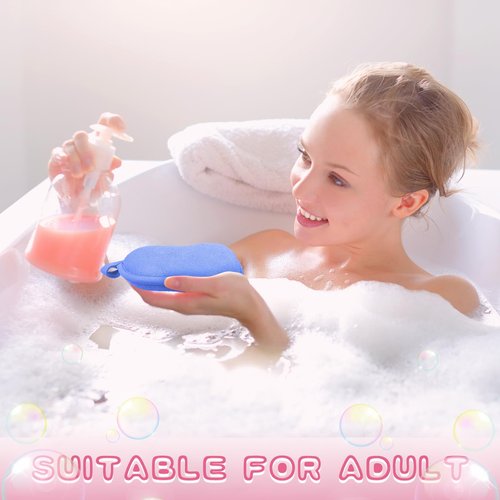 Tatuo 4 Pieces Baby Bath Sponge Cotton Baby Sponge Soft and Absorbent Sponge for Kids Babies Men Women (Pink,Blue)