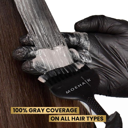 MOEHAIR Hair Coloring Kit | 5NN Permanent Hair Color (Light Brown Intense), 20 Volume Developer 6%, Coloring Brush, Gloves & Mixing Bowl | Keratin Infused Color | Gray Coverage | Adds Shines