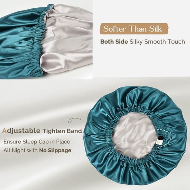 YANIBEST Silk Bonnet Satin Bonnet for Sleeping Women and Men, Adjustable Double Layer Hair Bonnet for Curly Braids Hair