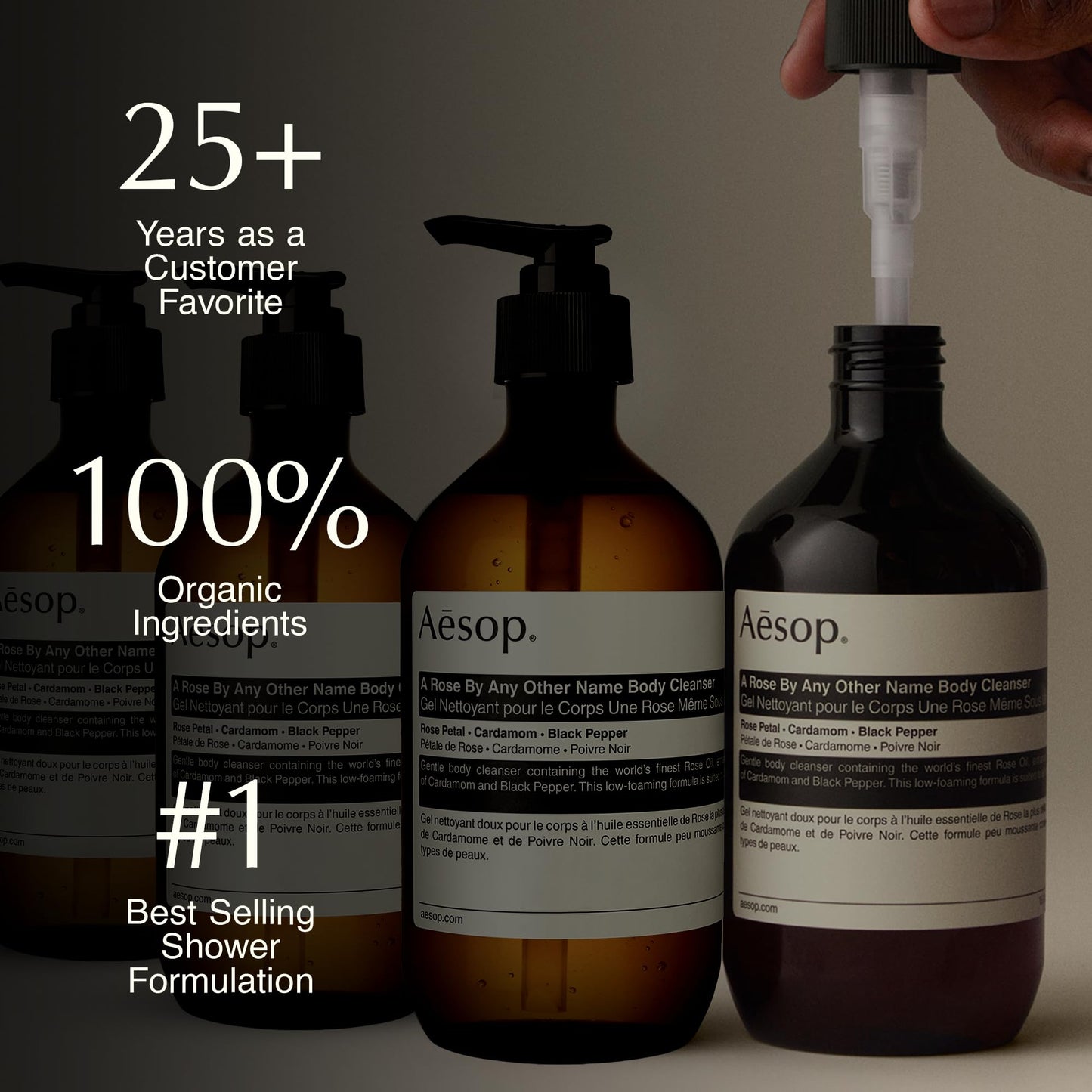 Aesop A Rose By Any Other Name Body Cleanser | Gentle Botanical Cleanser with Rose Petal Oil & Plant Extracts | 500 mL / 16.9 oz