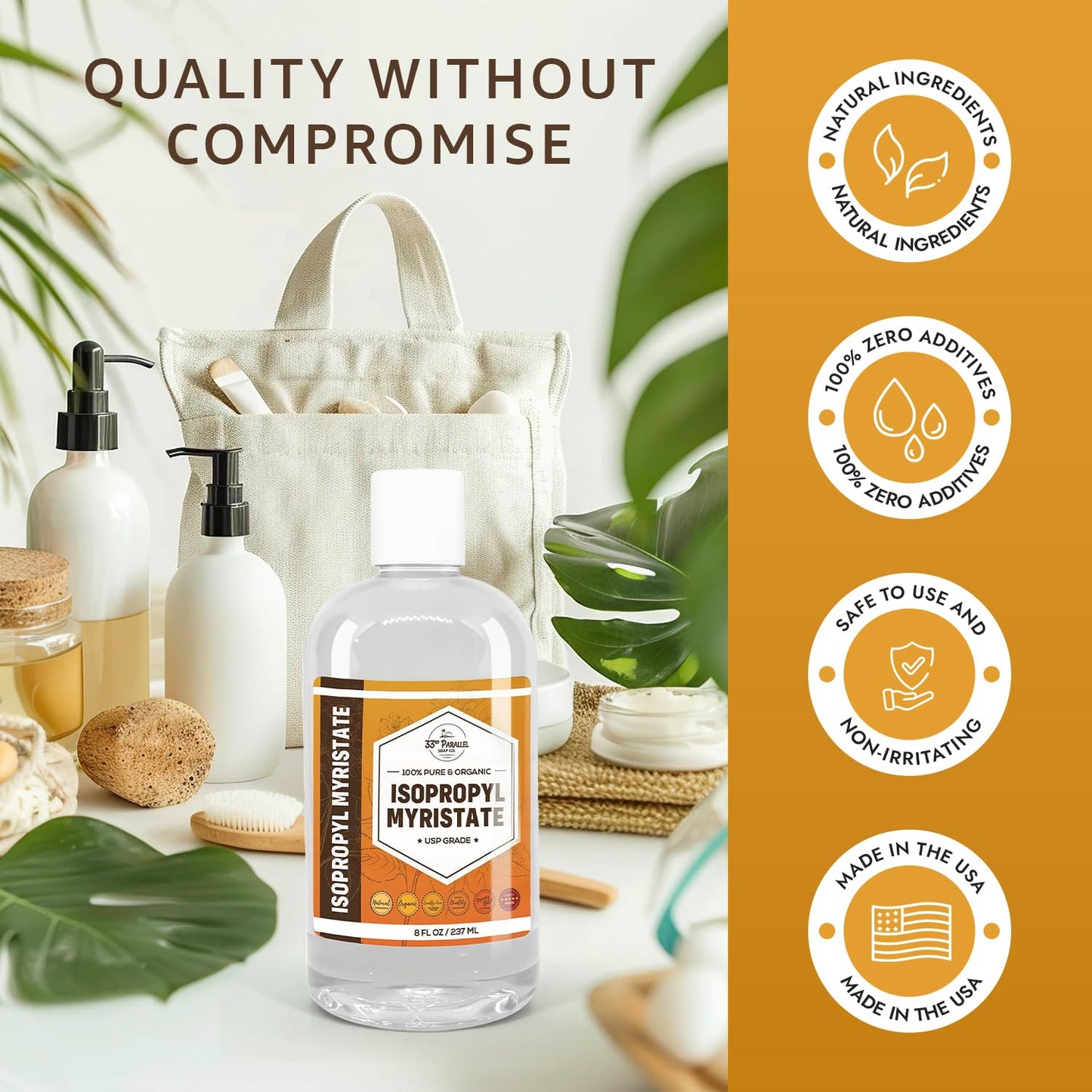 ISOPROPYL MYRISTATE (16 oz) Natural Plant Derived Cosmetic Grade IPM for Soap Making, Fragrances, Shampoo, Creams & Lotion, Makeup & Adhesive Remover, Antiperspirants & Deodorants | 16 Ounces
