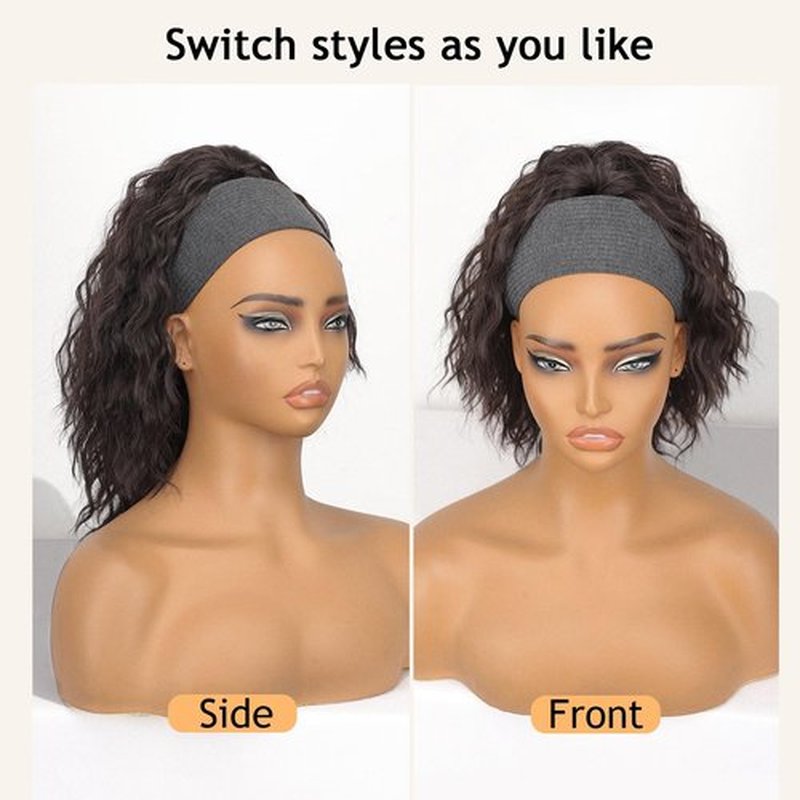ORSUNCER Ponytail Extension 18" Curly Pony Tail Clip in Claw Ponytail Fluffy Natural Looking Synthetic Hairpiece for Women