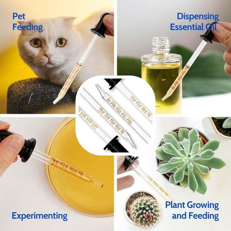 BAKOTAKA Glass Eye Dropper - 6 Pack Bent Tip Calibrated Glass Medicine Droppers, 1mL Liquid Pipettes Droppers with Measurement for Oils, Feeding, Ear, Lab, Candy Mold, Crafts Projects