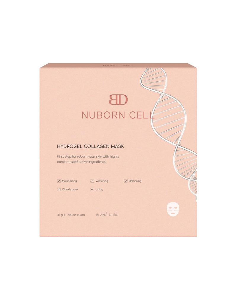 Nuborn Cell HydroGlow Duo - Hydrogel Collagen Mask & Brightening Ampoules | 4 Masks + 5 Ampoules