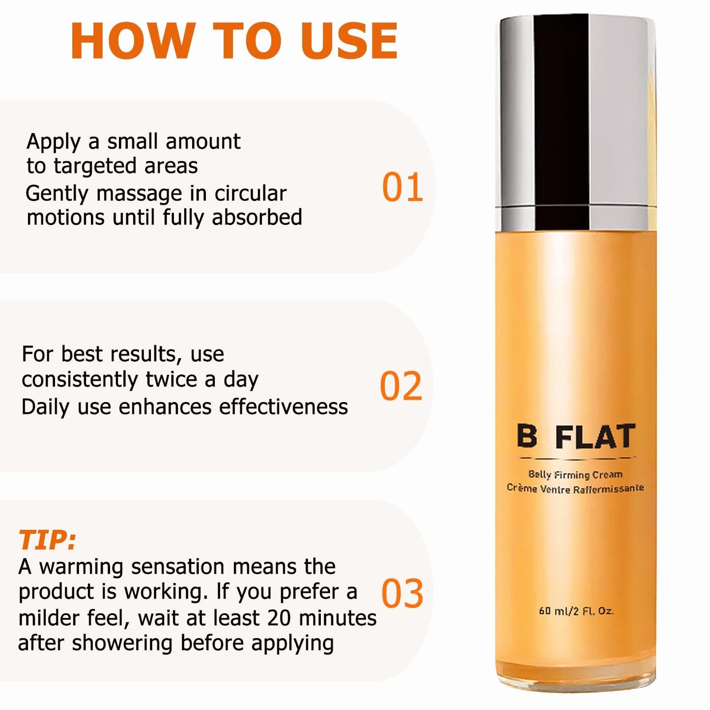 NICENINE B Flat Belly Firming Cream - Stretch Mark, Tightening Belly Cream - Body Cream Skin Tightening for Stomach Thighs & Butt, Firming and Moisturizing Body