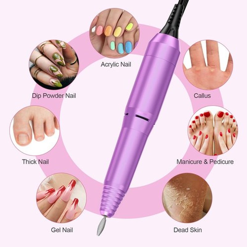 Nail Drill Handpiece Replacement for Professional Nail Drill Machine, 20000 RPM Handpeice Replacement Parts for SUBAY, ALLE˙S, HOINVO and JIASHENG, Purple