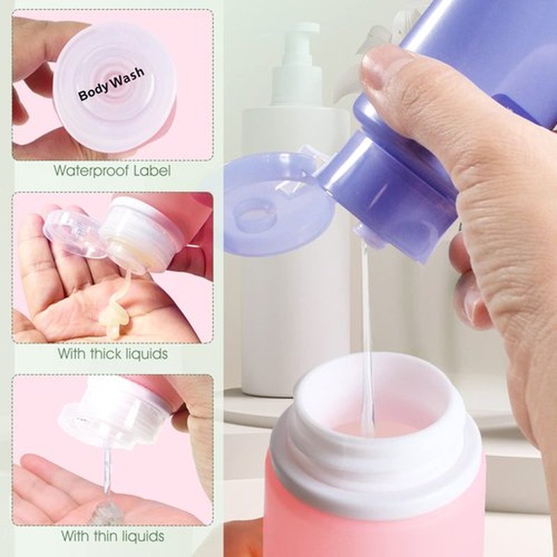 INSFIT Travel Bottles for Toiletries, 3oz Travel Containers for Toiletries Leakproof BPA Free TSA Approved Squeezable Silicone Tubes Travel Accessories with Labels Pink