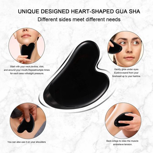 XYZBSTAR Jade Roller for Face, Facial Roller Massager Skin Care Tool, Gua Sha Facial Tools for Face, Neck, Eyes, Reduce Puffiness of The Skin (Black)