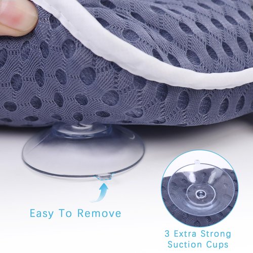 Spa Cushion for Tub,Bath Pillow Luxury Bathtub Pillow，Bath Tub Pillow Headrest with Soft 4D Mesh Fabric and Non-Slip Suction Cups+4 Strong Suction Cups, Great Spa Gifts Bathtub Accessories