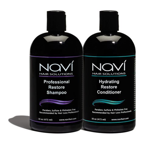 Navi Professional Hair Growth Shampoo and Conditioner Set, DHT Blocker for Thinning Hair and Hair Loss, Sulfate Free and Safe for Color Treated Hair, Hair Regrowth for Men and Women, 2 x 16 oz