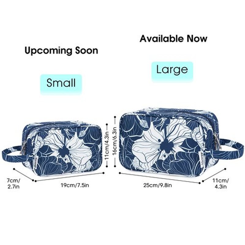 Narwey Travel Toiletry Bag for Women Traveling Dopp Kit Makeup Bag Organizer for Toiletries Accessories Cosmetics (Blue Lotus)