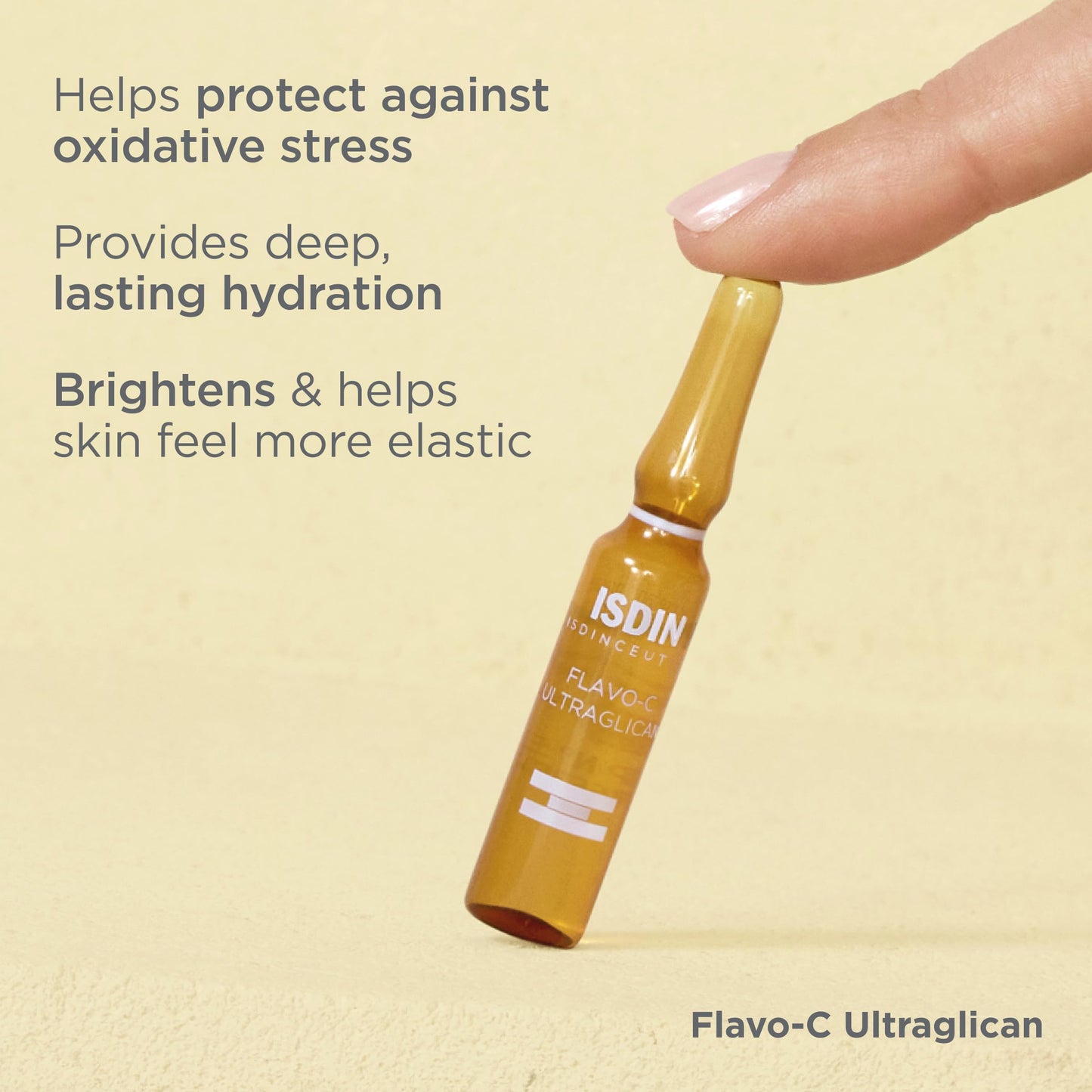 Isdinceutics Flavo-C Ultraglican Vitamin C and Hyaluronic Acid Brightening and Antioxidant Day Serum for Face - 30 ampoules, 0.06 FL OZ x 30