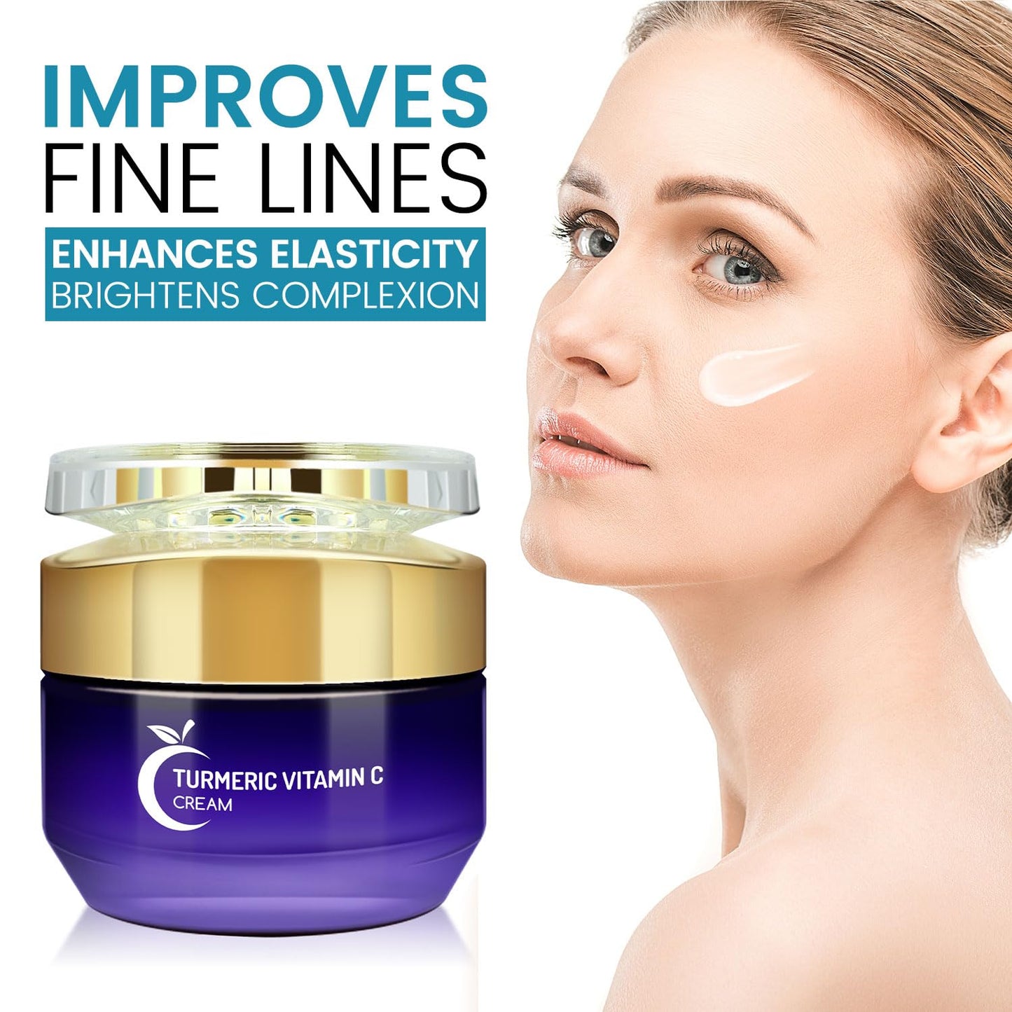 PEGO Turmeric Vitamin C Anti Aging Face Cream,Moisturizing and Hydrating Facial Cream,Anti-Wrinkle, With Turmeric, Jojoba Oil & Hyaluronic Acid, Suitable for All Skin Types 50g