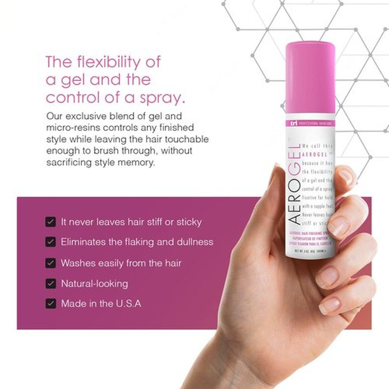 TRI Design Aerogel Hair Spray - Extra Hold, Free & Clear Hairspray Firm Hold for Women and Men, Travel, Volume Fixer & Non-Sticky Essentials, Flexible Spray Nozzle Bottle, Scented - (3oz, Pack of 2)