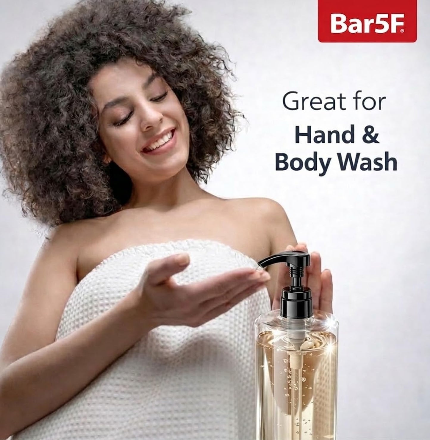 Bar5F Empty Shampoo Bottles with Pumps (2-Pack 32oz/1Liter/Large) BPA-Free PETE1 Plastic Bottle Crystal-Clear