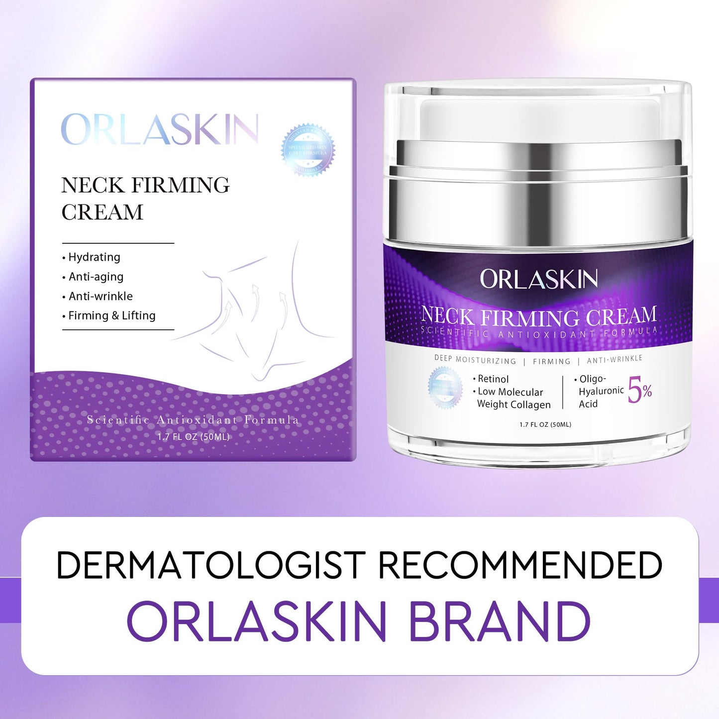 Neck Firming Cream, Retinol Cream for Face&Neck for Tightening Firming Anti-aging Face Moisturizer with Retinol Collagen & Hyaluronic Acid Lift Wrinkle for Women and Men 1.7 Fl. Oz.